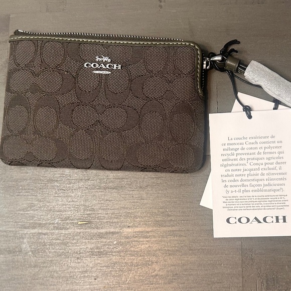 Corner zip Wristlet In signature Jacquard - Picture 5 of 10